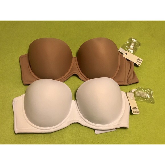 Hips & Curves 5-Way Convertible Bra Bras White & Skin Color 40D Strap Strapless - Picture 1 of 5